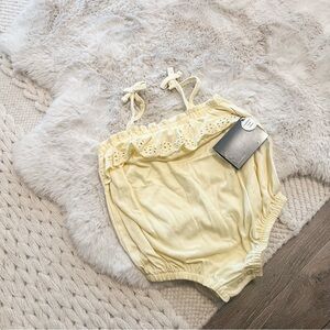 Baby Bubble Romper with Eyelet Ruffle